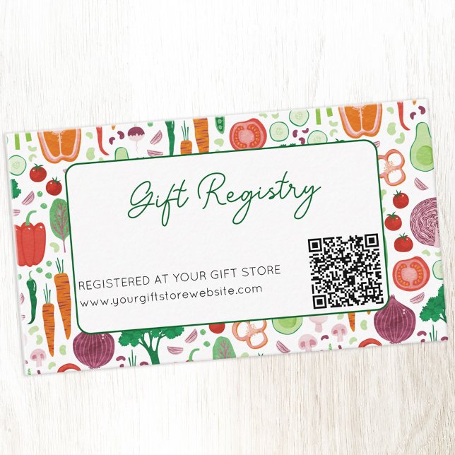 Kod för lantbrukare, babyskor för giftregistrering tilläggskort (Farmers market locally grown baby themed baby shower gift registry website QR code enclosure card)