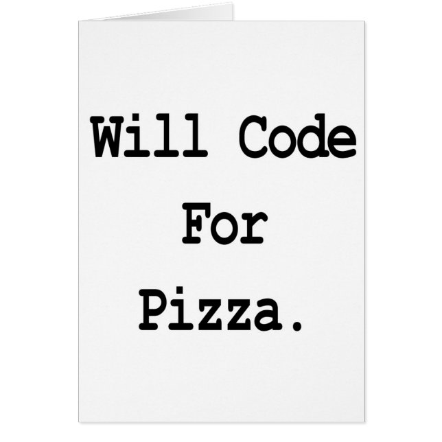Kod för pizza hälsningskort (Framsidan)