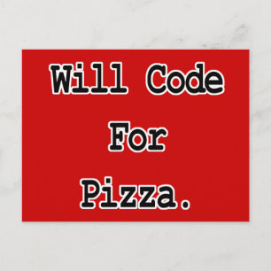 Kod för pizza vykort