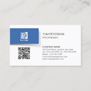 Kod för publicering av QR-kod för korrekturläsare Visitkort