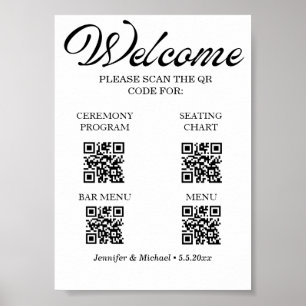 &Kod för qr-elegant på menymenyn pub Poster