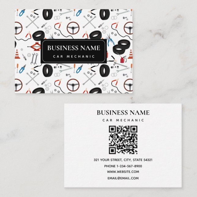 Kod för QR för bilmekanik i Verktyg Visitkort (Fram/baksida)