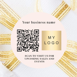 Kod för rosa av namn logotyp qr runt klistermärke