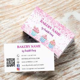 Kod för  rosa-muffins för bakverk QR Visitkort