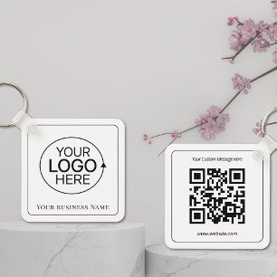 Kod för säljfrämjande Logotyp QR för enkla, minima Nyckelring