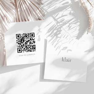 Kod för ultraminimalt Namn och QR Fyrkantigt Visitkort