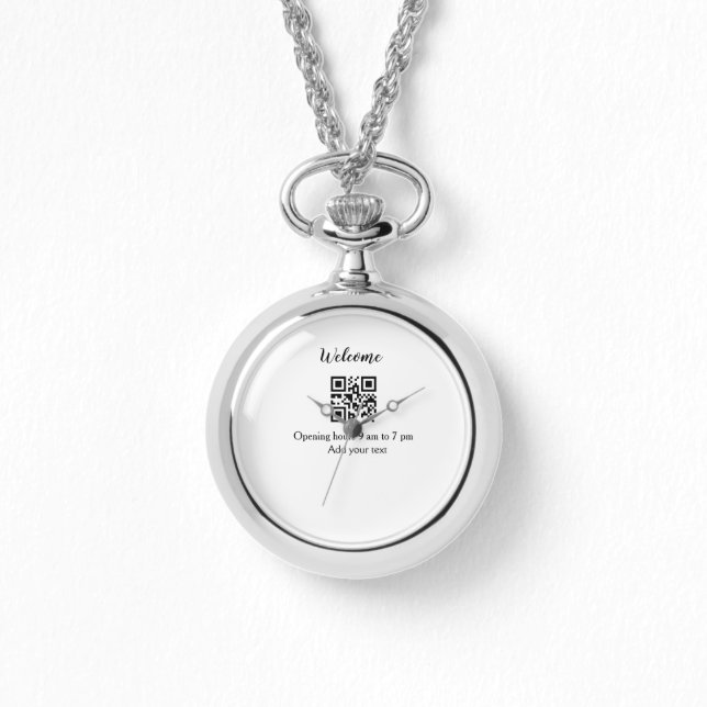 Kod för välkomstöppning QR lägg till namn Armbandsur (Framsida)