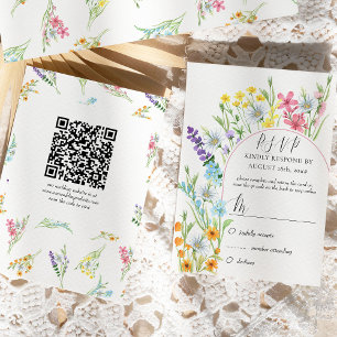 Kod för Wildblomskorgen Bröllop QR OSA Kort