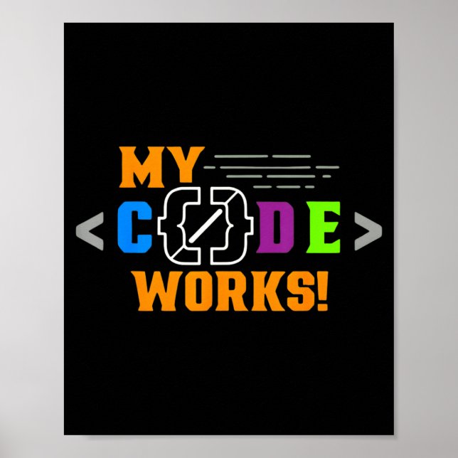 Kod fungerar roligt programmerare kodar mjukvara poster (Framsidan)