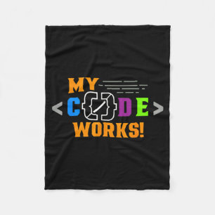 Kod fungerar roligt programmerare kodar mjukvaraKo Fleecefilt