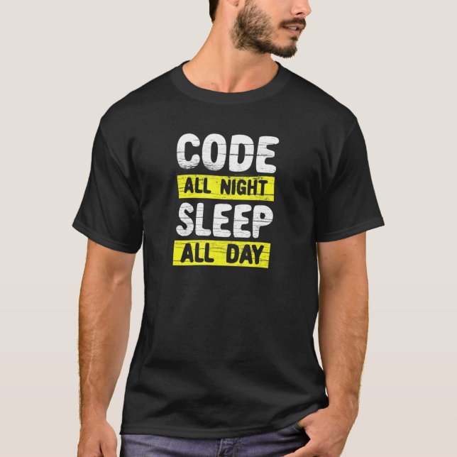 Kod hela nattviloläge hela dagen t shirt (Framsida)