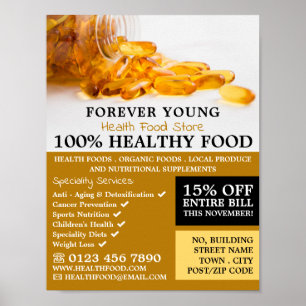 Kod Liver Oil, Health Food Store Advertising Poster