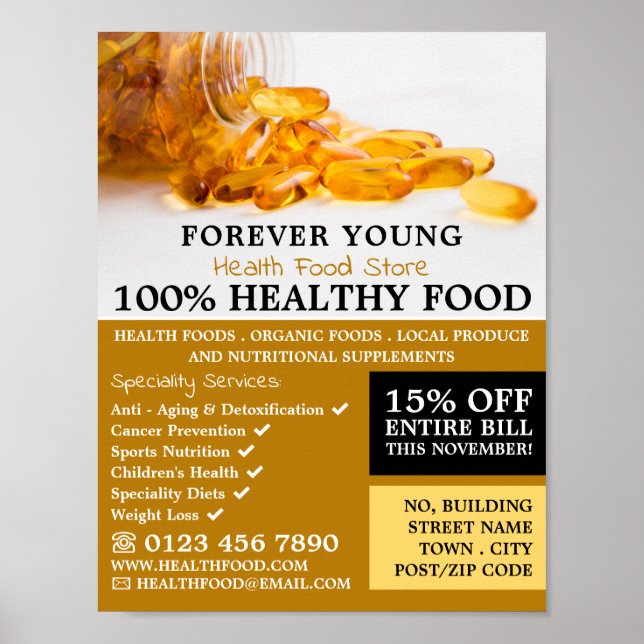 Kod Liver Oil, Health Food Store Advertising Poster (Framsidan)