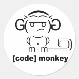 [Kod] Monkey-etikett Runt Klistermärke