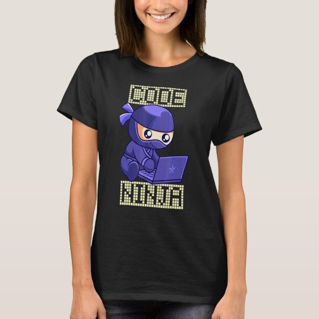 Kod Ninja Coder Sofware Developer Programmer A T Shirt (Framsida)
