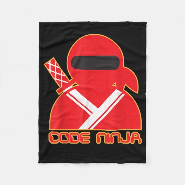 Kod Ninja Computer Coding Ingenjör Funny Älskare Fleecefilt (Framsidan)