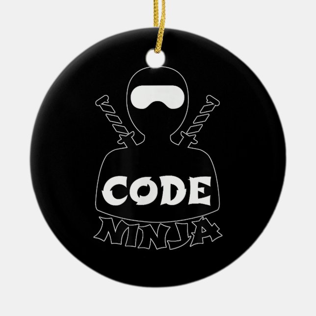 Kod Ninja Computer Coding Ingenjör Funny Älskare Julgransprydnad Keramik (Framsidan)