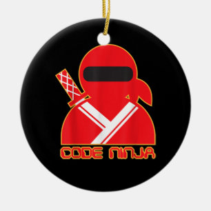 Kod Ninja Computer Coding Ingenjör Funny Älskare Julgransprydnad Keramik