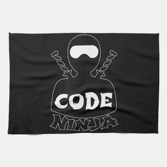 Kod Ninja Computer Coding Ingenjör Funny Älskare Kökshandduk (Horisontell)
