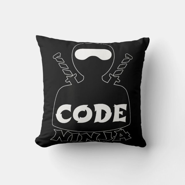 Kod Ninja Computer Coding Ingenjör Funny Älskare Kudde (Framsida)