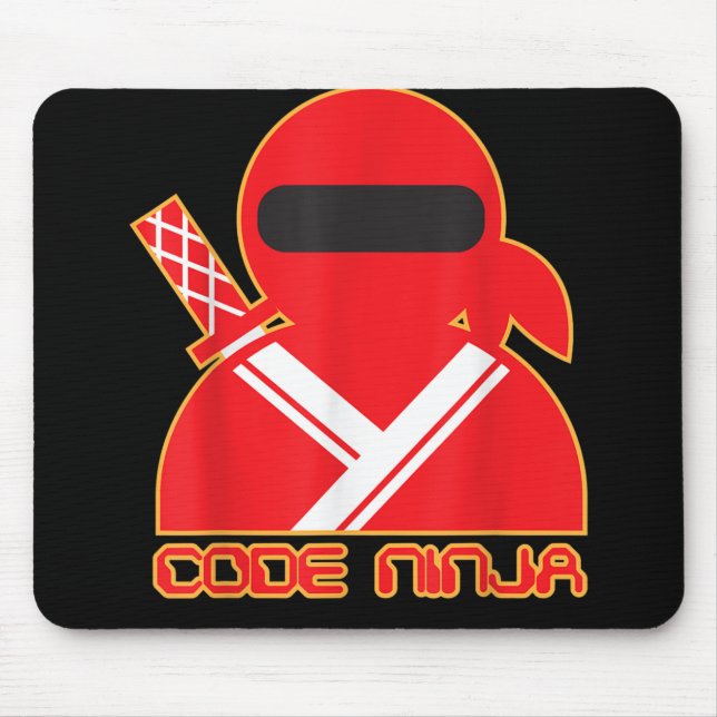 Kod Ninja Computer Coding Ingenjör Funny Älskare Musmatta (Framsidan)