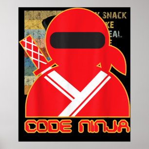 Kod Ninja Computer Coding Ingenjör Funny Älskare Poster