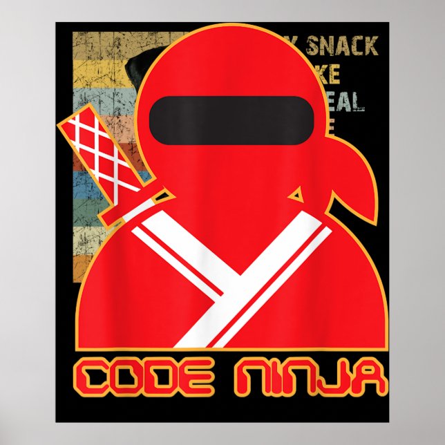 Kod Ninja Computer Coding Ingenjör Funny Älskare Poster (Framsidan)