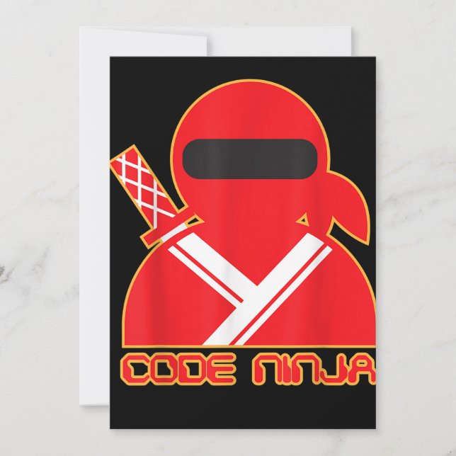 Kod Ninja Computer Coding Ingenjör Funny Älskare Tack Kort (Framsida)