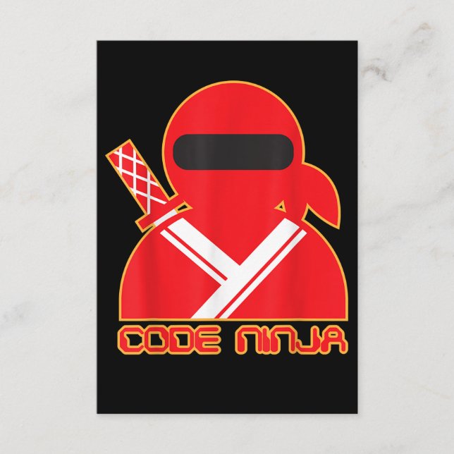 Kod Ninja Computer Coding Ingenjör Funny Älskare Tilläggskort (Framsida)