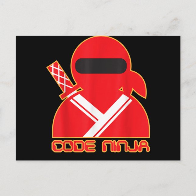 Kod Ninja Datorkodning Ingenjör Roliga Älskare Meddelande Vykort (Framsida)