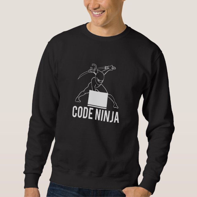 Kod Ninja Programmer Lång Ärmad Tröja (Framsida)