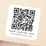Kod- och anpassningsbar-textruta - ruta fyrkantigt klistermärke<br><div class="desc">Kvadratiklister med QR-kod och anpassningsbar. Byt typsnitt och färg,  flytta och ändra storlek på inslag med verktyg. Följ oss på Facebook: @business stationery för fler produkter,  nyheter,  försäljning och mycket mer. OBS! DU MÅSTE ERSÄTTA QR-KODMALLEN MED DIN EGEN QR-KOD!</div>