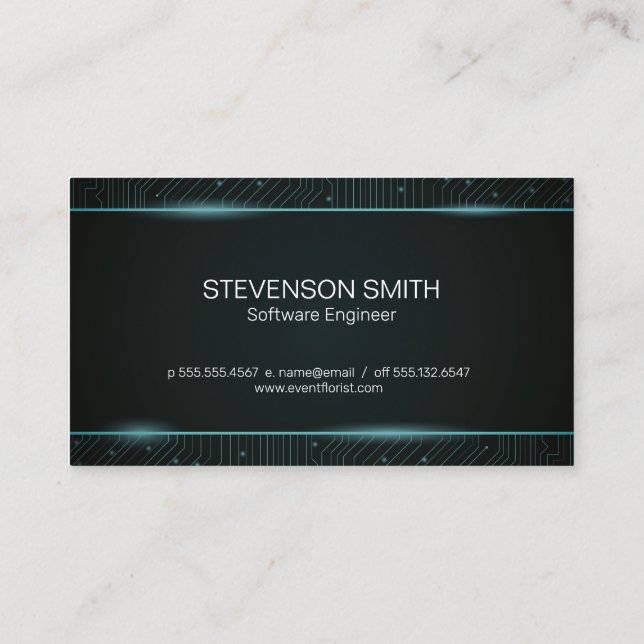 Kod | Programmerare | Affärskort för kretskort Visitkort (Baksida)