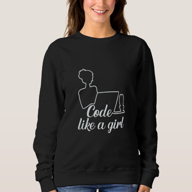 Kod som en flicka för programmeraren för kvinnliga t shirt (Framsida)