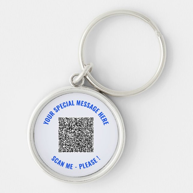Kod - Speciell meddelandekedja -  nyckelkedja Rund Silverfärgad Nyckelring (Framsidan)
