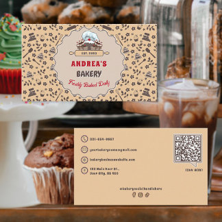 Kod Utensils Bakery Anpassad Logotyp QR-kod Visitkort