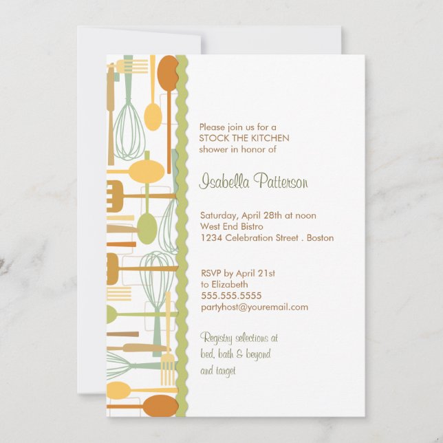 Koda Utensils Lagrar i köksdisken Inbjudningar (Framsida)