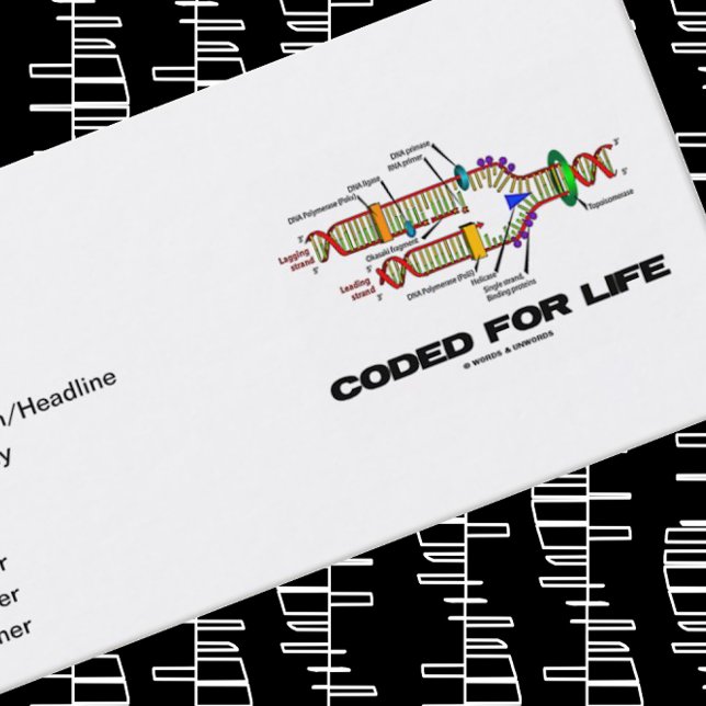 Kodad för livstid (DNA-replikering) Visitkort (Let your wry molecular biology side shine with this  DNA replication "Coded For Life" biz card)
