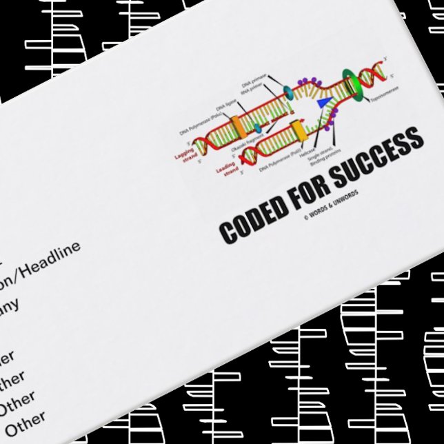 Kodad för lyckade resultat (DNA-replikering) Visitkort ("Coded For Success" business card for any entrepreneur working in biotechnology)