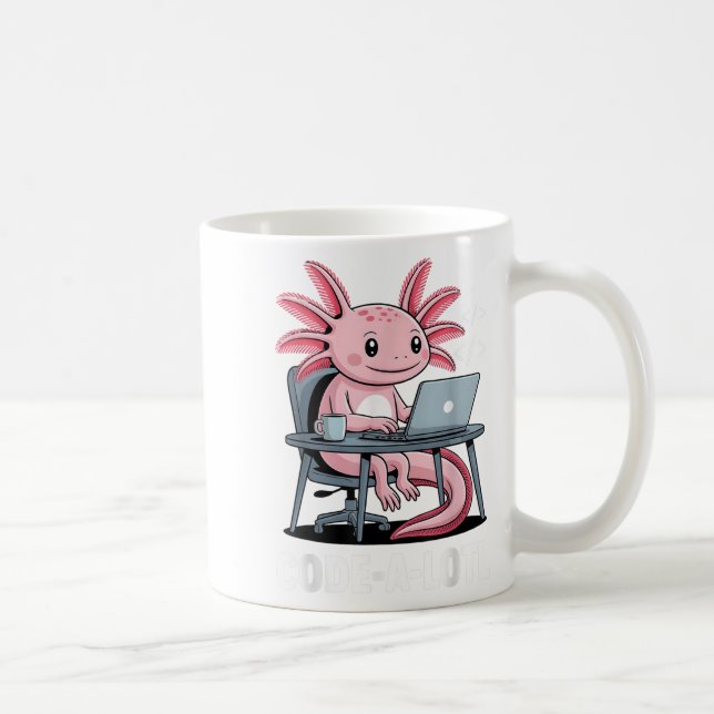 Kodalotl Funny Axolotl Tee for Programmers Kaffemugg (Höger)