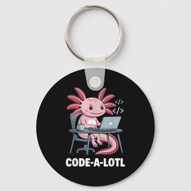 Kodalotl Funny Axolotl Tee for Programmers Nyckelring (Framsida)