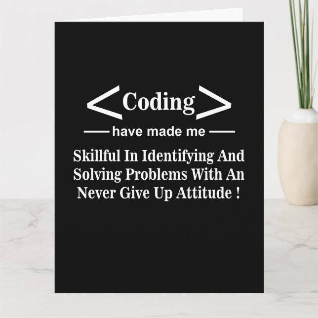 Kodande Kodare Programmerare Kodande Hälsning Kort (Framsida)