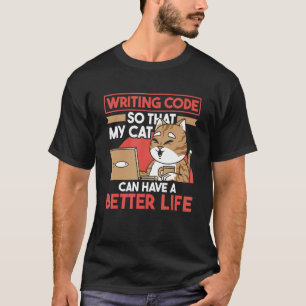 Kodare Utvecklare Mjukvaruingenjör Kodande Katt P T Shirt