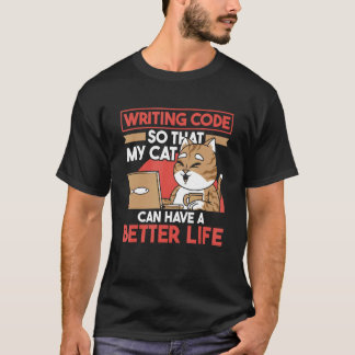 Kodare Utvecklare Mjukvaruingenjör Kodande Katt P T Shirt