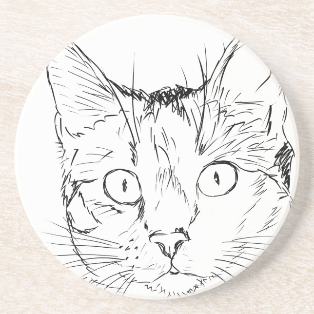 Kodd katt underlägg sandsten (Framsidan)