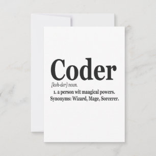 Koddefinitionsfunktionell cute Computer Nerd Gift Tack Kort