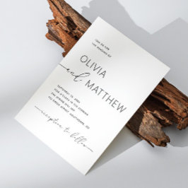 Koddetaljer för svartvit minimalistisk bröllop QR- Inbjudningar