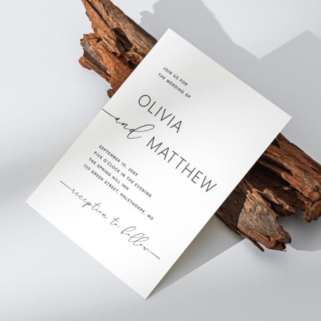 Koddetaljer för svartvit minimalistisk bröllop QR- Inbjudningar (Skapare uppladdad)