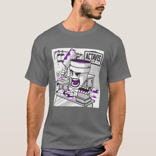 Kodein Lean Hostsira Double Cup Sizzurp Drank  T Shirt (Framsida)