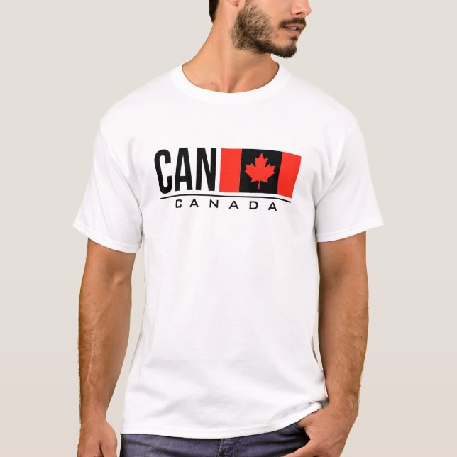 Koden Canada Flagga Internationell Land kan använd T Shirt (Framsida)